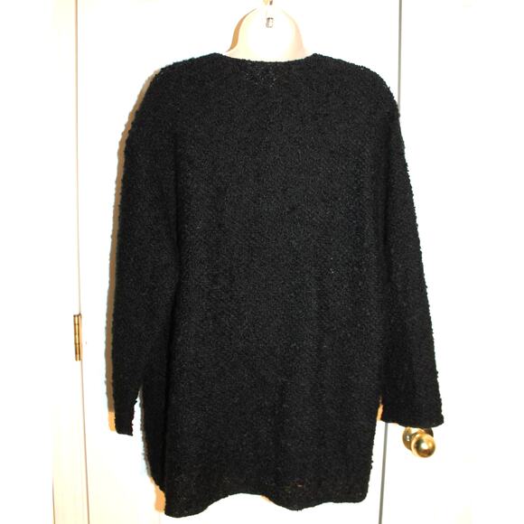 Jackie Loves John Black Boucle Knit Boho Sweater size M - Picture 2 of 3